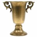 Floristik24 Dekoratív csésze füllel arany Ø11cm H17,8cm antik megjelenés