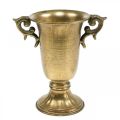 Floristik24 Dekoratív csésze füllel arany Ø11cm H17,8cm antik megjelenés