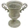 Floristik24 Antik pohár szürke Ø16,8cm H24,8cm