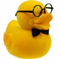 Floristik24 Dekoratív figurás kacsa szemüveggel sárga, vicces nyári dekorációval, dekorkacsa állományban