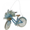 Floristik24 Deco tábla fa kerékpár nyári deco tábla akasztható kék, fehér 31 × 25 cm