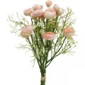Mesterséges Ranunculus csokor virágos dekoráció selyem virágok rózsaszín L37cm