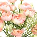 Mesterséges Ranunculus csokor virágos dekoráció selyem virágok rózsaszín L37cm