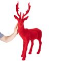Álló szarvas díszes figura, nagy, pelyhesített karácsonyfadísz, 85 cm | Floristik24.hu