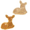 Floristik24 Dekoratív fekvő őzgida figura asztaldísznek, 8 cm, 6 darab