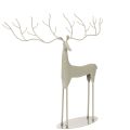 Floristik24 Dekoratív szarvas szobor nagy agancsokkal, modern fémhatású, 48 cm
