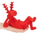 Dekoratív vörös rénszarvas figura, fekvő, modern dizájn, 24 cm, 2 darab | Floristik24.hu