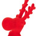 Dekoratív vörös rénszarvas figura, fekvő, modern dizájn, 24 cm, 2 darab | Floristik24.hu