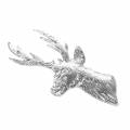Floristik24 Dekoratív rénszarvas mellszobor ezüst fém 8cm × 4,8cm 8db