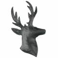 Floristik24 Dekoratív rénszarvas mellszobor fekete fém 8cm × 4,8cm 8db