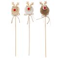Dekoratív rénszarvas figura pompon karácsonykor 24cm 12db | Floristik24.hu