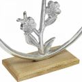 Asztali díszrugó, díszgyűrű madár deco ezüst H32,5cm