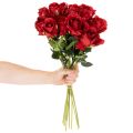 Műrózsa hosszú szárral, piros művirág, 62cm, 12 darab | Floristik24.hu