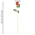 Műrózsa hosszú szárral, piros művirág, 62cm, 12 darab | Floristik24.hu