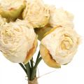 Floristik24 Műrózsák, selyemvirágok, rózsafürt krémfehér L23cm 8db