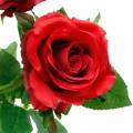 Floristik24 Vörös rózsa műrózsa selyemvirág 3db