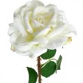 Floristik24 Fehér rózsa hamis rózsa száron selyemvirág Hamis rózsa L72cm Ø13cm