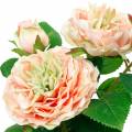 Floristik24 Díszrózsa cserépben, Romantikus selyemvirágok, Rózsaszín bazsarózsa