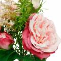 Floristik24 Műrózsa csokor rózsaszín selyem virágcsokorban