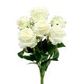 Floristik24 Fehér rózsacsokor, krém 55cm