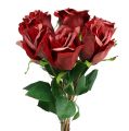 Floristik24 Bársony rózsa piros Ø8cm L45cm 6db