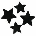 Floristik24 Szórt dekorációs csillagok bársonyfekete 4/5cm 40db