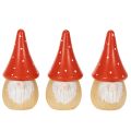 Mini Gnóm Figura Légyölő Galóca Asztaldísz 10cm 6db | Floristik24.hu