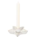Kerámia csillag alakú gyertyatartó, fehér, kúpos gyertyákhoz, 12 cm, 2 darab | Floristik24.hu