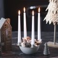 Mécsestartó 4 db-os foglalattal, modern adventi koszorú, bézs, 15 cm | Floristik24.hu
