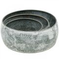 Dekoratív tál fém foglalatos tál kerek szürke Ø22/18,5/14,5 cm