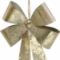 Floristik24 Akasztható masni, karácsonyfadísz, arany fémdísz, antik megjelenés H23cm Szé16cm