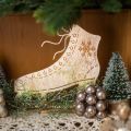 Floristik24 Fém korcsolya, téli dekoráció, dekoratív korcsolya, karácsonyi arany antik megjelenés H22,5cm