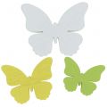 Floristik24 Fa pillangó fehér / sárga / zöld 3cm - 5cm 48db
