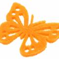Floristik24 Pillangós filc asztaldísz sárga zöld narancssárga válogatott 3,5x4,5cm 54 db