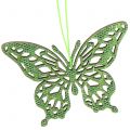 Floristik24 Dekor akasztó pillangó zöld glitter8cm 12db