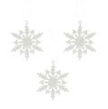 Floristik24 Akasztható hópehely 7cm fehér csillámmal 36db