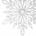 Floristik24 Akasztható hópehely 14,5cm átlátszó, csillogó 12db