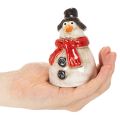 Hóember figura piros sállal, karácsonyi dekoráció, 10cm | Floristik24.hu