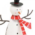 Floristik24 Karácsonyi dekoráció, hóember sállal, fém dekoráció télire H33cm