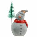 Floristik24 Karácsonyi figura hóember fenyőfa betonszürke, színes 9cm – 11cm 4db
