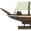 Floristik24 Vitorlás dekoráció hajó fenyőfa barna 22,5×4×29cm
