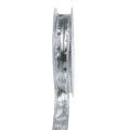 Floristik24 Deco szalag ezüst drótszegéllyel 15mm 25m