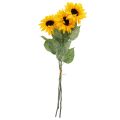 Floristik24 Mesterséges növények, műnapraforgó művirág sárga 74cm 3db