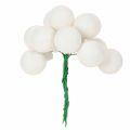 Tükrös bogyós mini üveggolyók dróton, fehér, 25 mm, 140 darab | Floristik24.hu