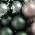Tükörbogyók Karácsonyi Zöld Gyöngyszürke Ø20mm 140 db | Floristik24.hu