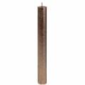 Floristik24 Kúpos gyertyák egyszínű réz metál 34mm×240mm 4 db