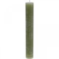 Floristik24 Egyszínű gyertyák olívazöld pálcás gyertyák 34×240mm 4 db