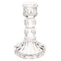 Floristik24 Átlátszó gyertyatartó, klasszikus dizájn, asztaldísz, 12 cm, 2 darab