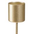 Pálcika alakú gyertyatartók, matt arany, beilleszthető, Ø24mm, 11cm, 16 darab | Floristik24.hu