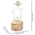 Csillag alakú gyertyatartó fa talppal egy 20 cm-es gyertyához | Floristik24.hu